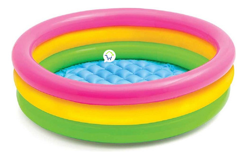 Piscina Inflable Redonda 3 Aros + Base Infantil 58924np