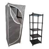 Organizador Lavanderia Vertical Empilhavel Preto 5 Andares