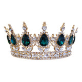 Corona Completa Verde Bandera Dorada Reina Princesa Xv Años