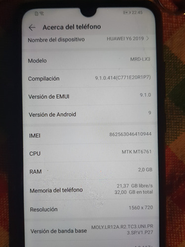 Celular Smart Huawei Y6 (2019) 32gb 2gb Ram 13 Mp 3020 Mah