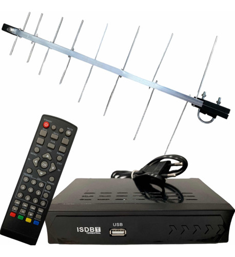 Kit Conversor Digital Tv Com Gravador + Antena Externa 16 E 