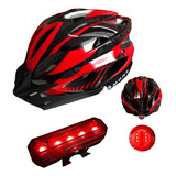 Casco Bici Ajustable Unitalla Tipo Cross+luz Roja Usb Recarg
