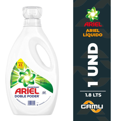 Detergente Ariel Liquido Concentrado 1.8 Litros - Variedades