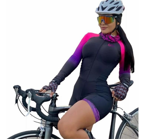 Kafitt Maillot Ciclismo Mujer Mono Manga Larga Una Pieza