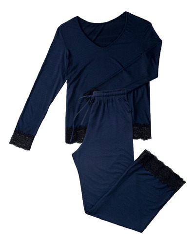 Pijama Feminino Longo Modal Pantalona She 
