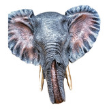 Cabeza De Elefante Minimalista. Figura De Resina. 30 Cm