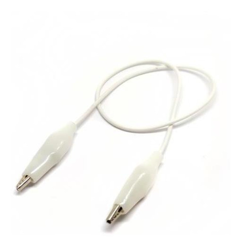 Conector Pinza Caiman Con Cable 30cm - Blanco