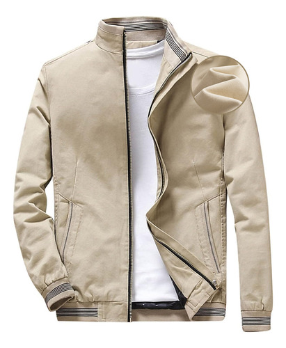 Jaqueta Bomber Masculina Slim Fit Para Primavera Ou Outono