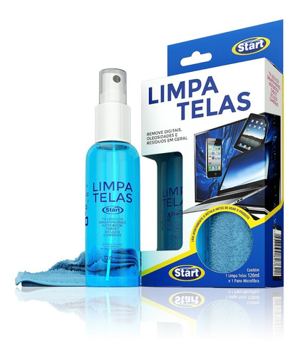 Produto P/ Limpar Tela Tv Monitores 120ml + Pano Microfibra 