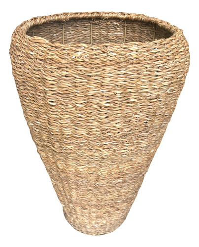 Cesto Vaso Para Planta De Piso Seagrass Natural Grande 70cm 