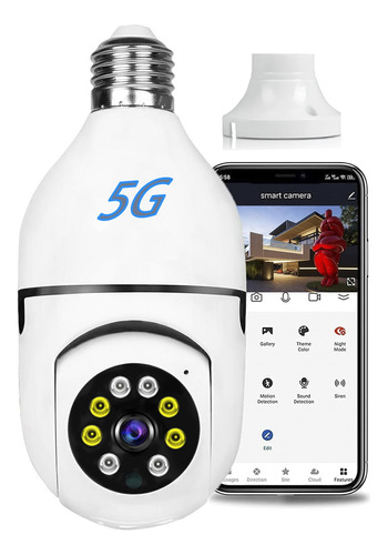 Cámara De Vigilancia Wifi 5g, Cámara De Bombilla E27, Inalám