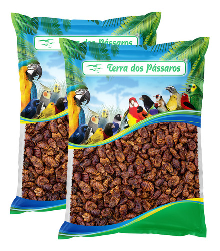 Kit 2 Un - Insetos Desidratados Bicho Da Seda Crisálida 1kg