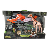 Set De Figuras Animal Paradise Con Helicoptero Y Animales