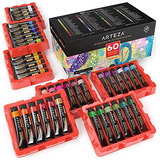 Pintura Gouache Arteza 60 Colores Unicos Tubos De 12 Ml