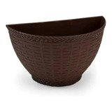 15 Vaso De Parede Rattan Jardim Vertical Orquídea Meia Lua