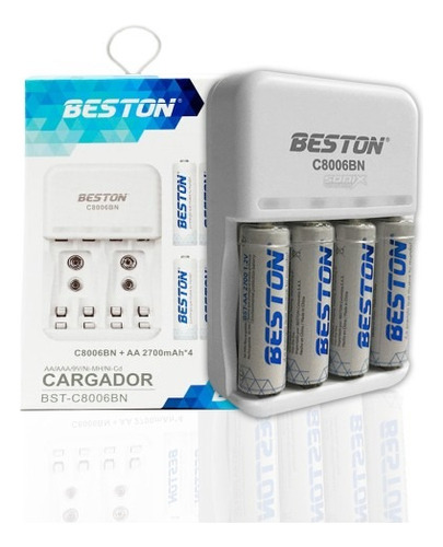 Cargador Y 4 Pilas Baterías Recargables Aa 1500mah