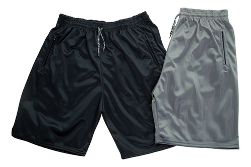 Kit 2 Bermudas Short Praia Ziper Treino Fitness Academia