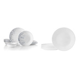 Set De Vajilla Blanco Vidrio 18 Pzs Blanco Invierno Escarcha