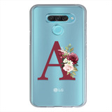 Funda LG Antigolpes Flores Personalizada Con Tu Inicial