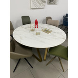 Mesa Comedor De Ceramica Efecto Marmol 150cm Diametro