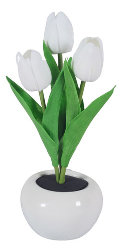 Lámpara Con Diseño De Tulipán Artificial Con Maceta