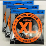 4 Pack Cuerdas Guitarra Electrica Daddario 10-46 Exl110 