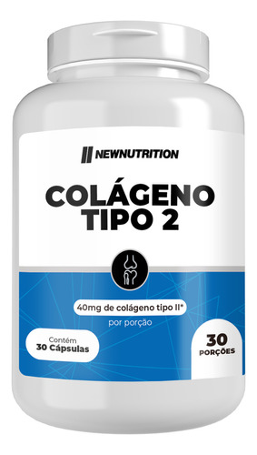 Suplemento Em Cápsula Colágeno Tipo 2 40mg Puro Newnutrition Sabor Natural