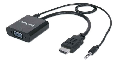 Convertidor Hdmi Manhattan 151559 A Vga Con Audio 1080p Oro