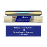 Rollo De Papel Aluminio Alpac 38cm X 1kg C/ Estuche Con Filo