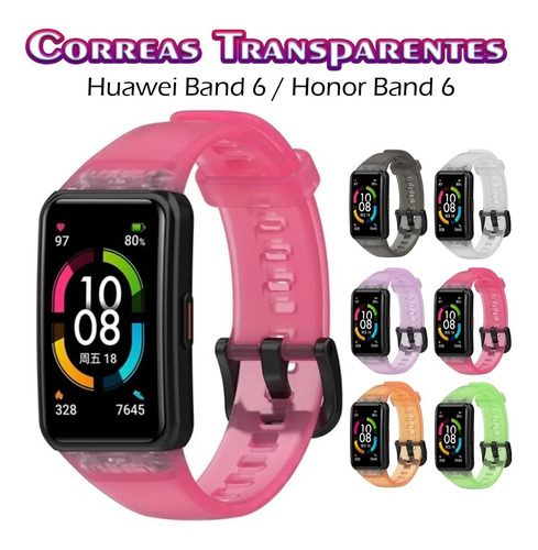 Correa Brazalete Huawei Band 6 Honor Band 6 Goma Transparent