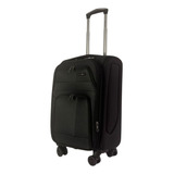 Valija Cabina Carry On Semi Rigida Reforzada Ultra 4 Ruedas Color Negro