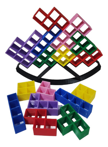 Juego Tetris Balance Encastre - 18 Piezas Con Base