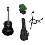 Yamaha C40bl Paquete Guitarra Acustica Atril Funda Afinador