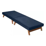 Cama Dobrável Portátil Solteiro 190x80 Suede Pés Madeira