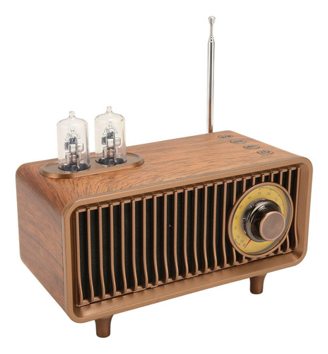 Mini Rádio Som Estéreo Fm Madeira Vintage Imitação 1