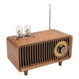 Mini Rádio Som Estéreo Fm Madeira Vintage Imitação 1