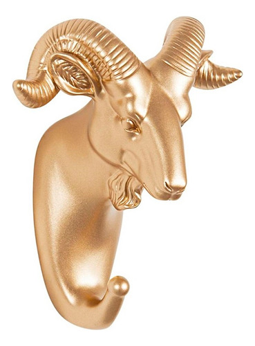 Gancho Decorativo Animal Bode Gold Parede Cabideiro Porta 