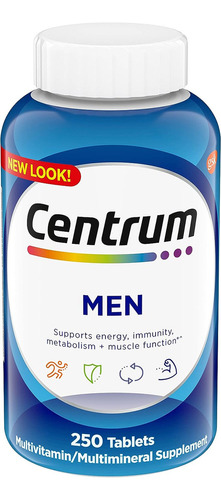 Centrum Men - 250 Tablets - Homens Até 50 Anos - Imp Eua Sabor Tradicional