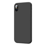 Funda Tpu Slim Silicona Para iPhone XS Max + Vidrio Color Negro