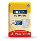 Fralda Bigfral Derma Plus Tamanho Juvenil - 10 Unidades