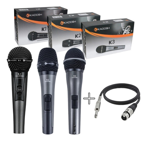 Microfone Dinâmico Kadosh K-1, K-2 Ou K-3 + Cabo Brinde