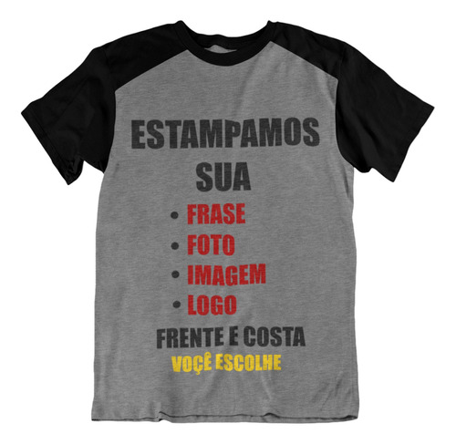 Camiseta Camisa Estampa Personalizada Logo Empresa Foto