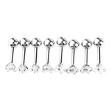 Piercing De Nariz Tipo Labret Con Circonitas Mixtas, 8 Unida