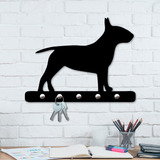 Porta Chaves De Parede Bull 6mm Terrier Preto Decorativo