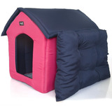 Casinha Luxo Pink Com Colchonete Para Cão E Gato Avuk Pet