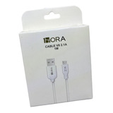 Lote 20 Pzs Cable Micro Usb V8 2.1a 1m 1hora Cab236 Mayoreo