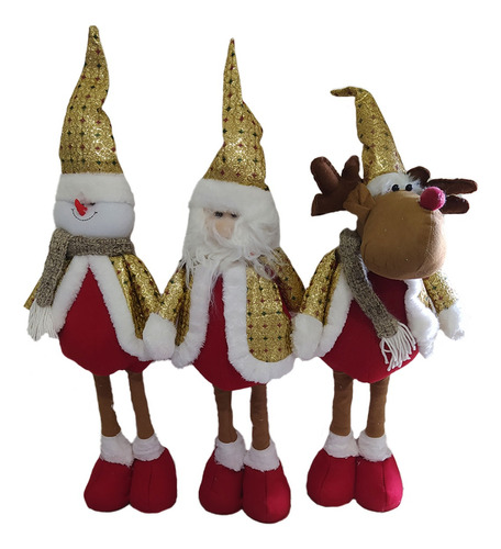 Muñecos Patas Largas  Navideño Tripack Modelo 03 -decorativo