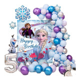 Globo Set De Frozen Olaf Happy Birthday Con 2 Cortinas