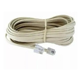 Cable Plano De Linea Telefono 8mts Rj11 4 Hilos Macho Marfil