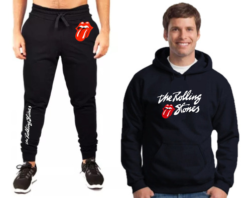 Conjunto Buzo+jogging-musica-rolling Stones